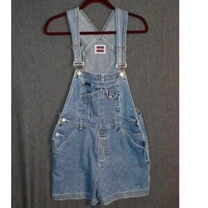 Squeeze Jeans Shortalls Overalls Women's Medium Distressed Denim Farmer